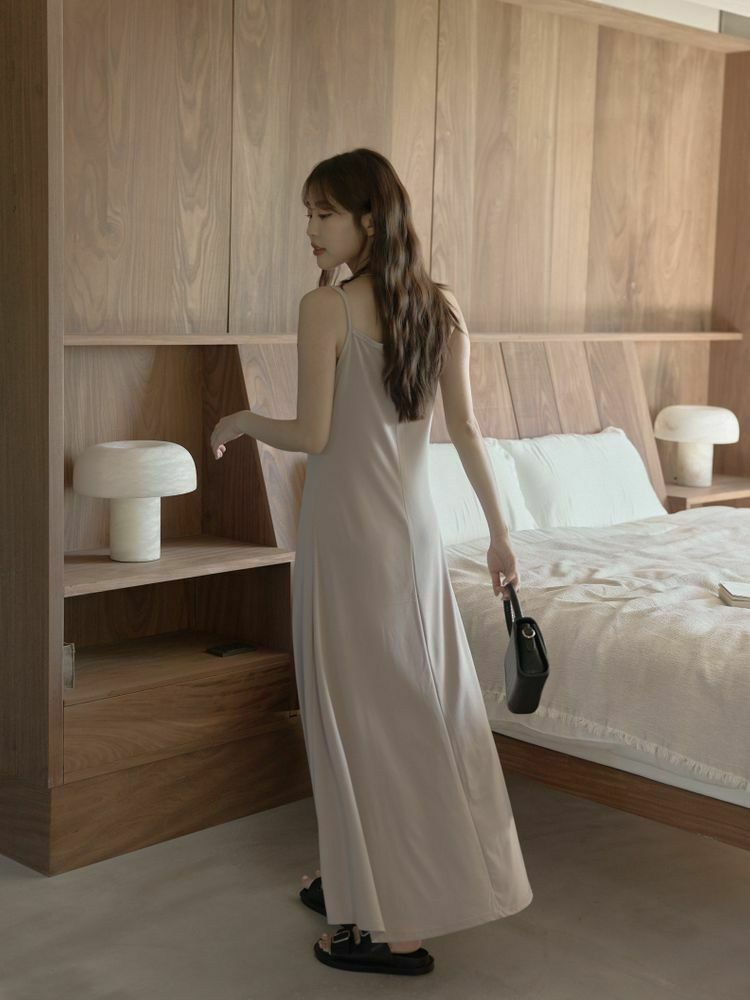 柔膚棉彈性細肩長洋裝(可配套裝)