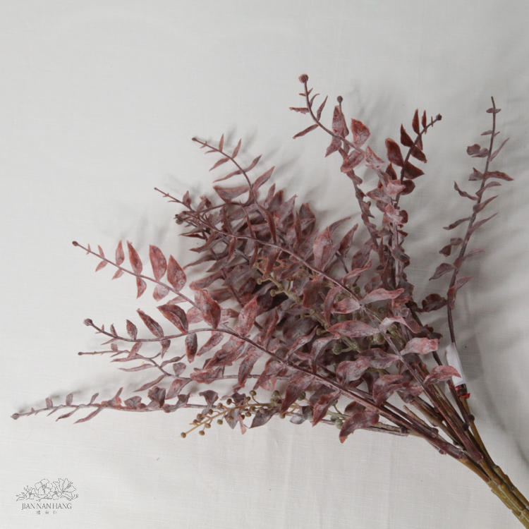 人造葉 9頭波絲葉束 深咖