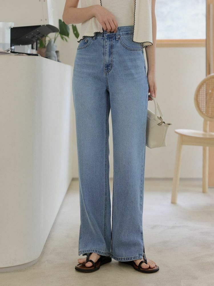 推薦款 側開衩顯瘦落地褲