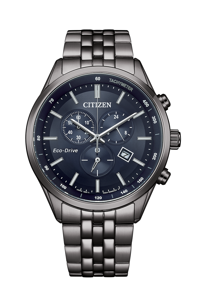 行貨 星辰 Citizen Eco-Drive 三眼計時錶盤黑色不鏽鋼男士光動能手錶 AT2576-50X 綠色 / AT2577-57L 藍色 42mm Three Eye Chronograph Dial Black Stainless Steel Men's Eco-Drive Watch
