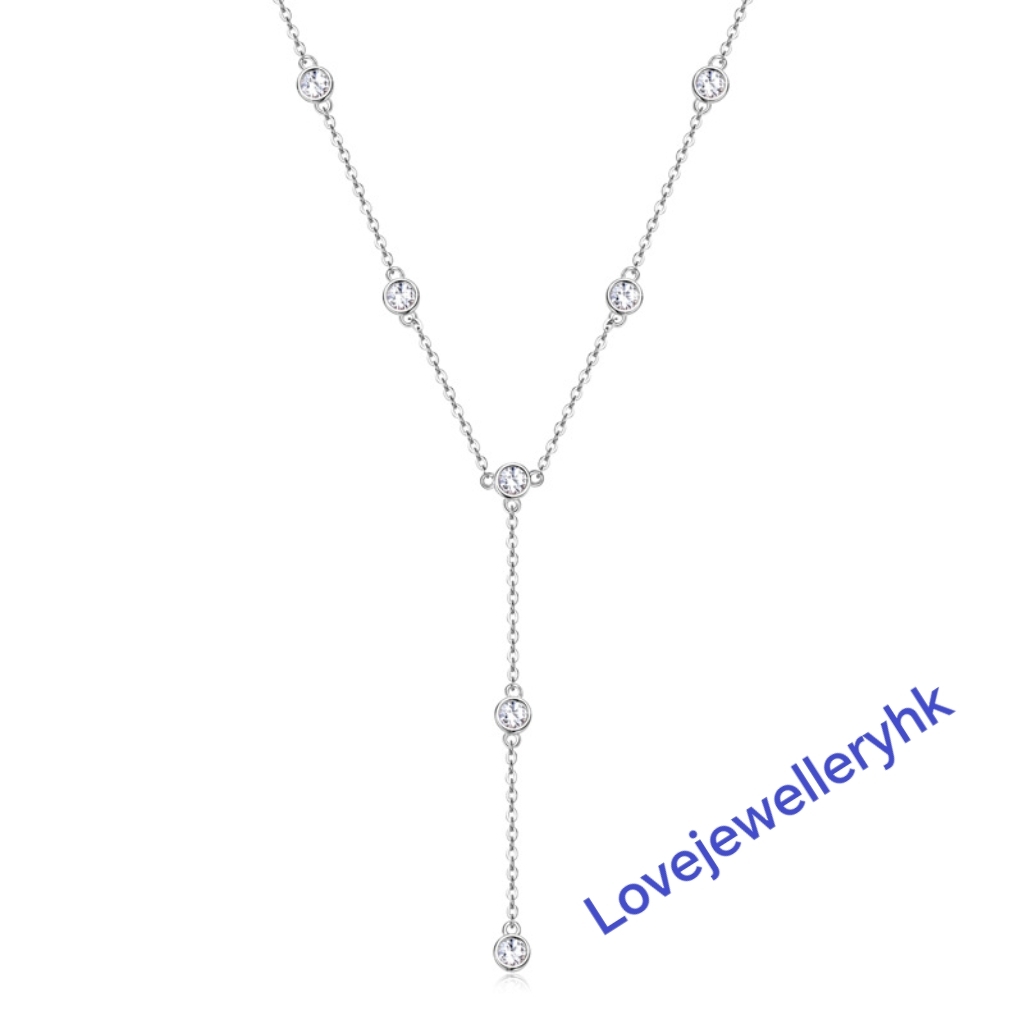 莫桑鑽Y形長款頸鍊    N1.1.C017