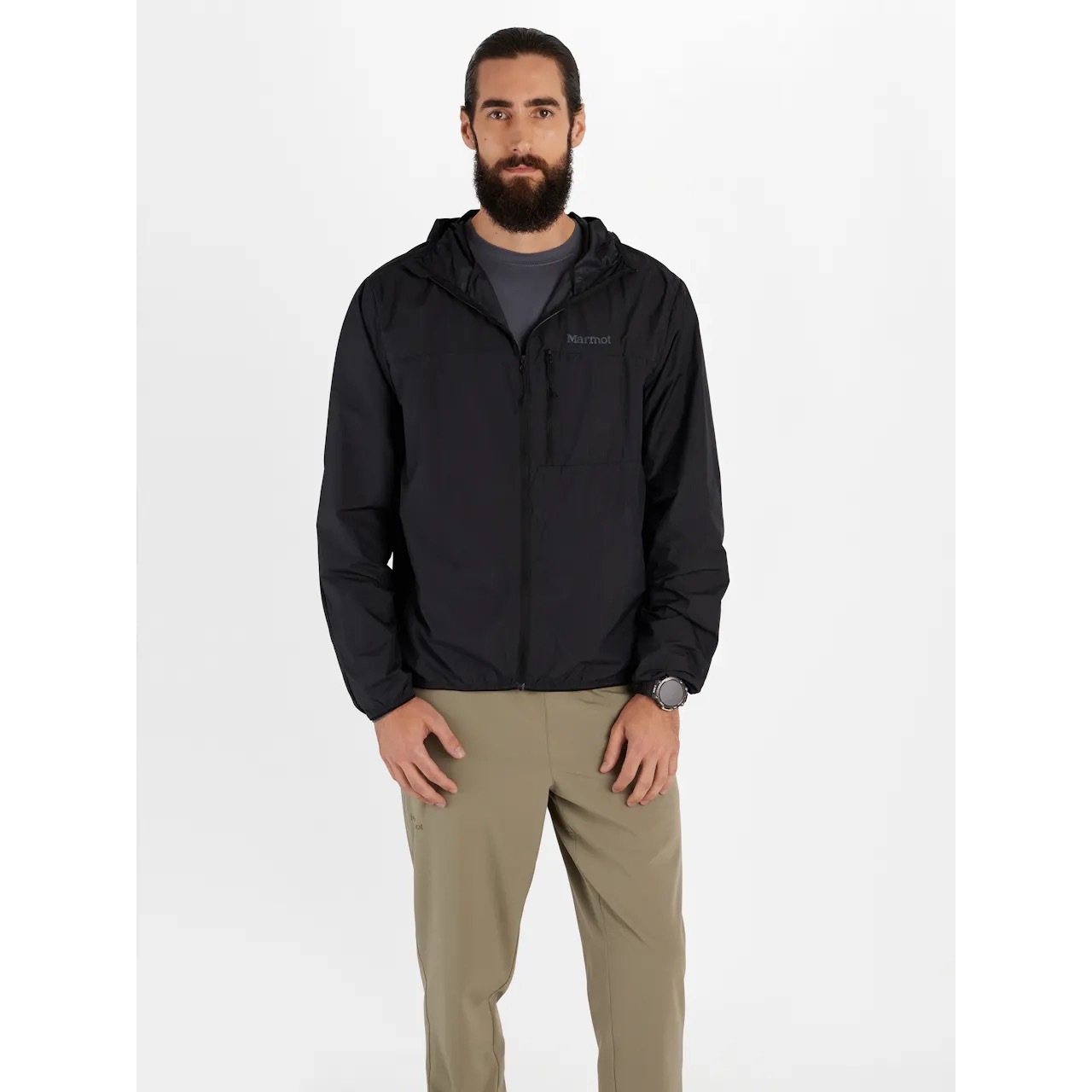 Marmot Men's Superalloy Bio Wind Jacket 男款 極輕量防風連帽外套 M15379-0001 Black [HappyOutdoor]