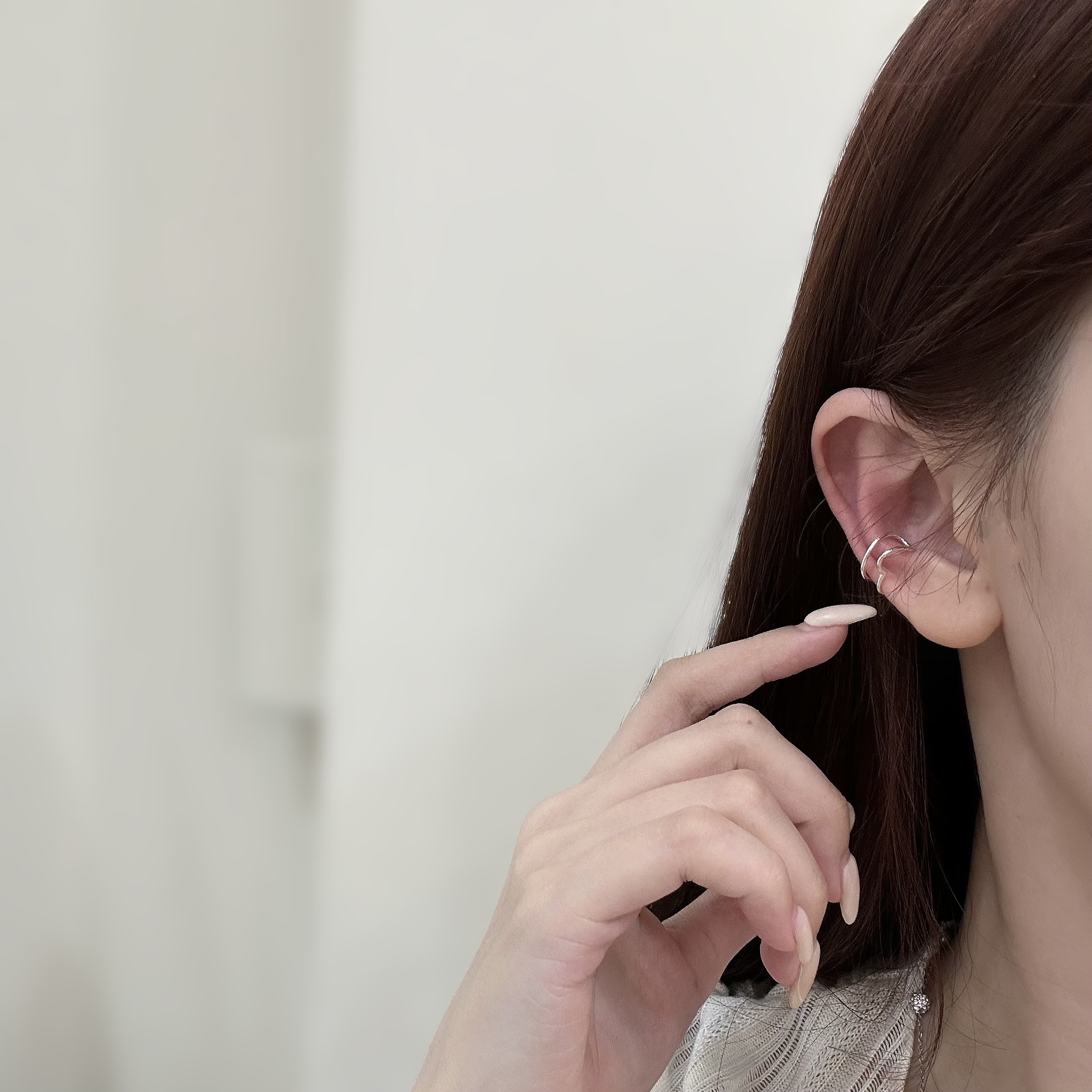 【純銀】Z38愛心雙層純銀耳骨扣