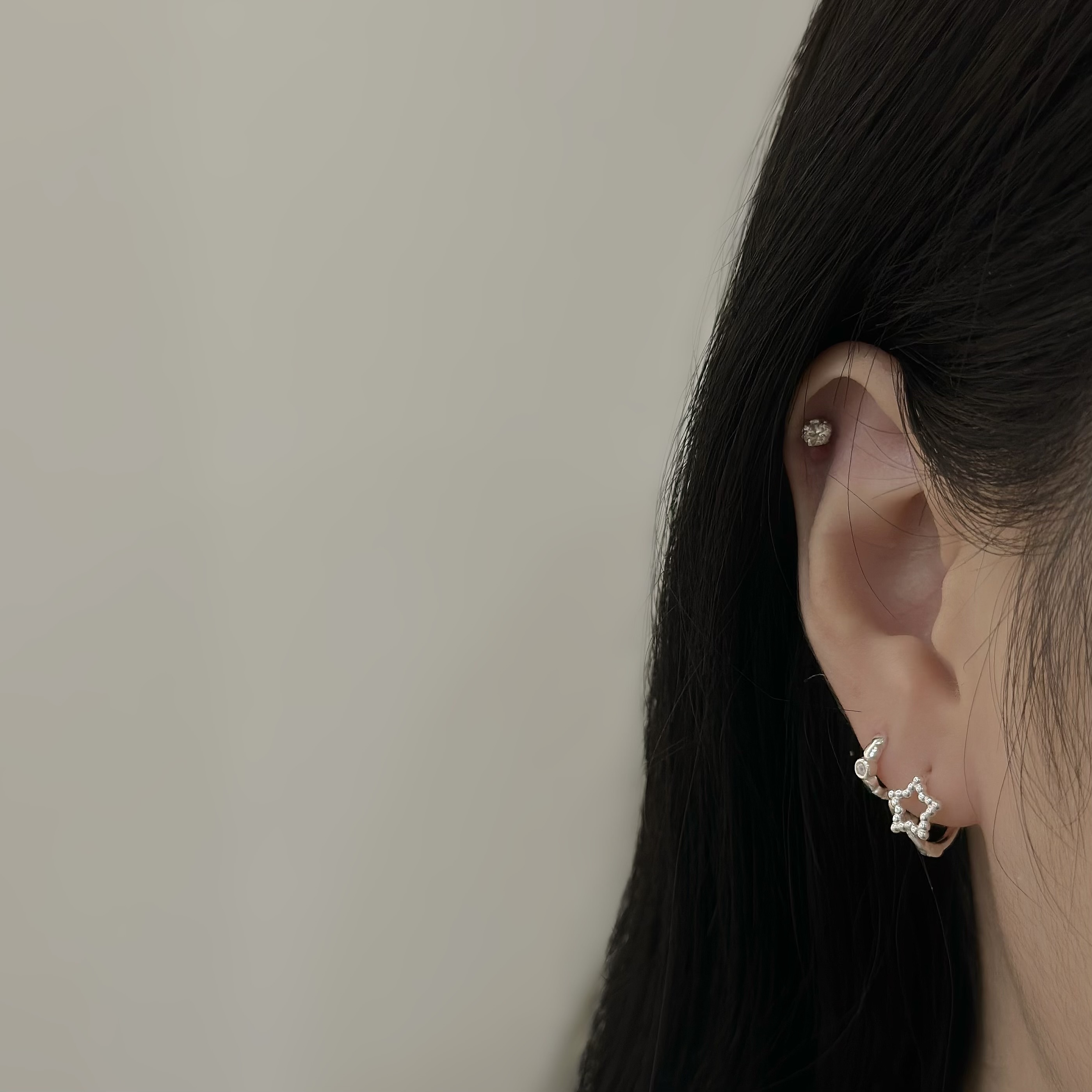 Z16圓珠星星純銀易扣