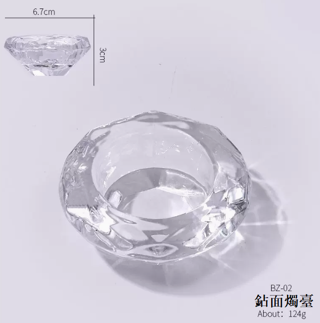Hot Recommended Nail Art Crystal Cup Diamond Faced Candle Holder