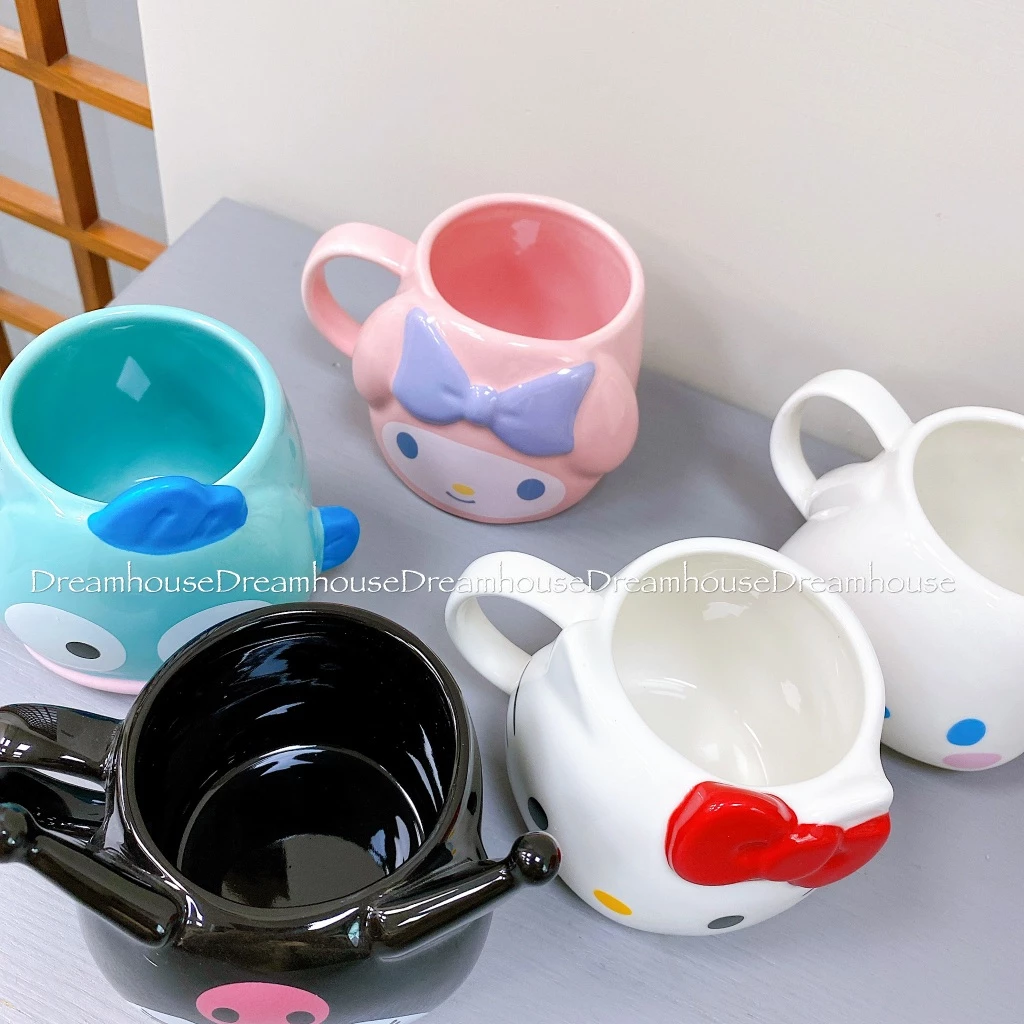 🇯🇵日本限定 三麗鷗 人魚漢頓 凱蒂貓 酷洛米 美樂蒂 大耳狗 陶瓷大臉馬克杯 咖啡杯