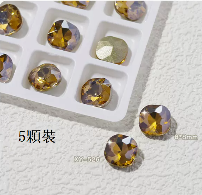 Hot Recommended Nail Art Accessories: Pointy Bottom Three-dimensional Diamond XY-526 (Pack of 5)
