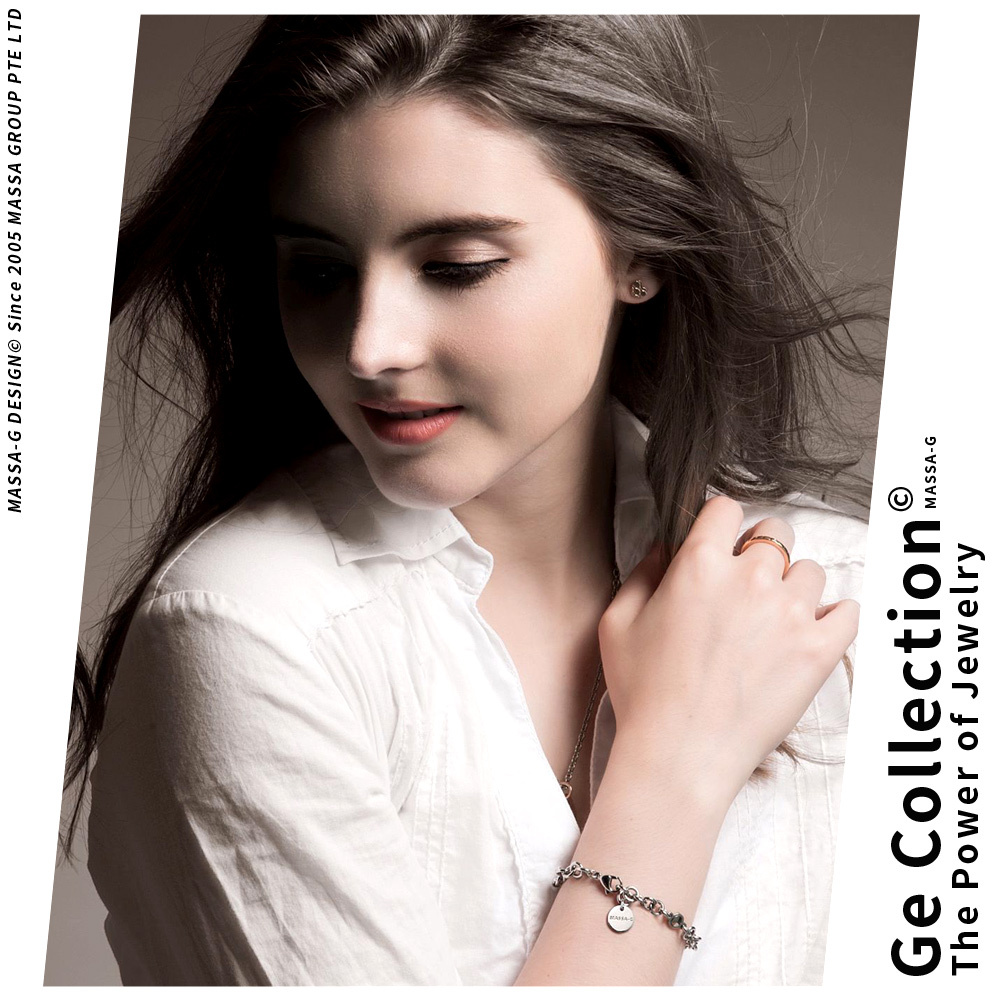 MASSA-G【IRIS】艾莉斯金屬鍺錠白鋼手鍊