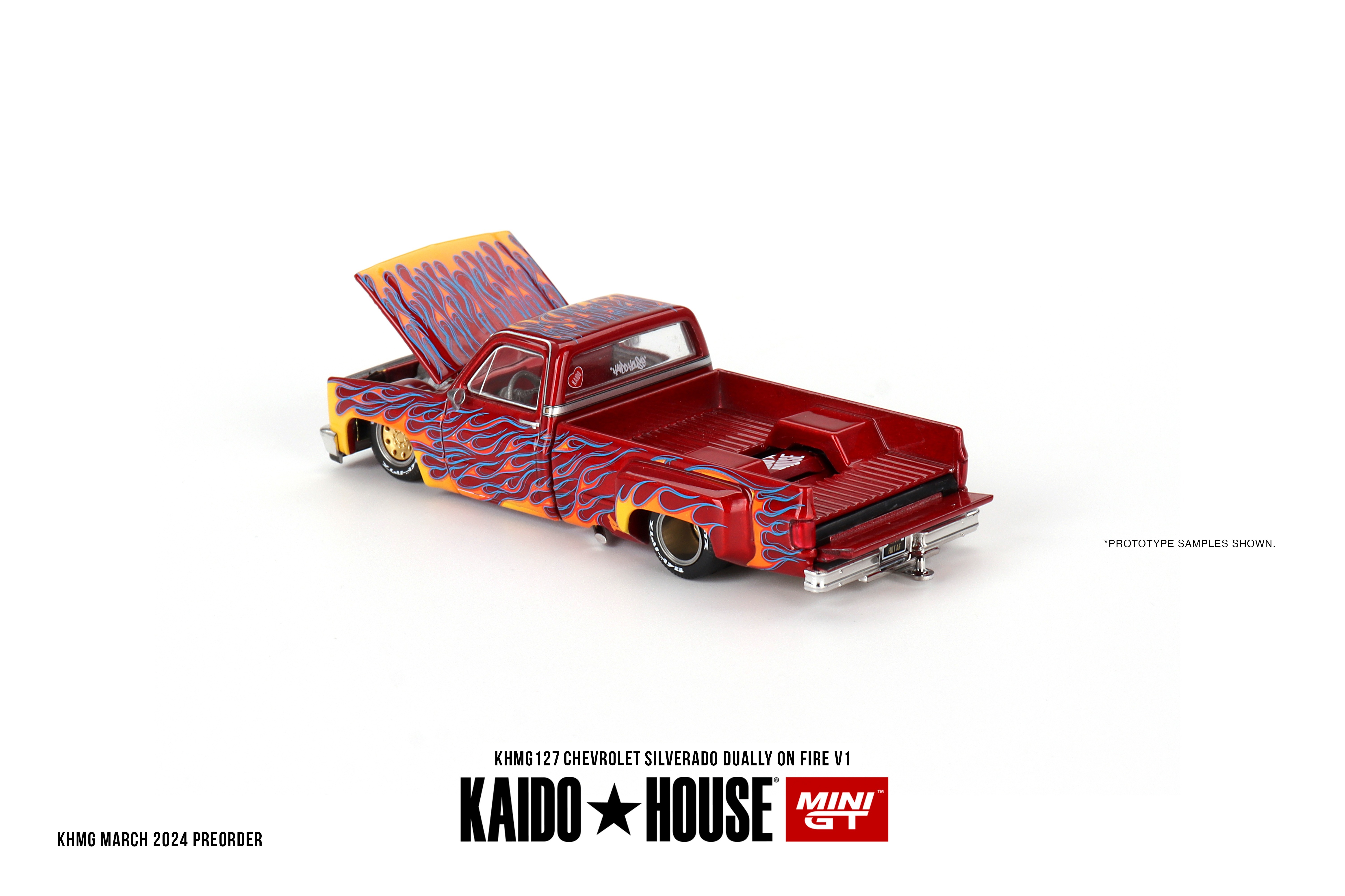 Mini GT 1/64 [Kaidohouse x MINI GT] Chevrolet Silverado Dually on Fire V1