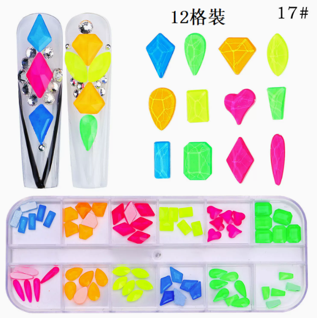 Hot Recommended Nail Art Accessories Special Shaped Flat Bottom Rhinestones 12-Gate Pack (17)