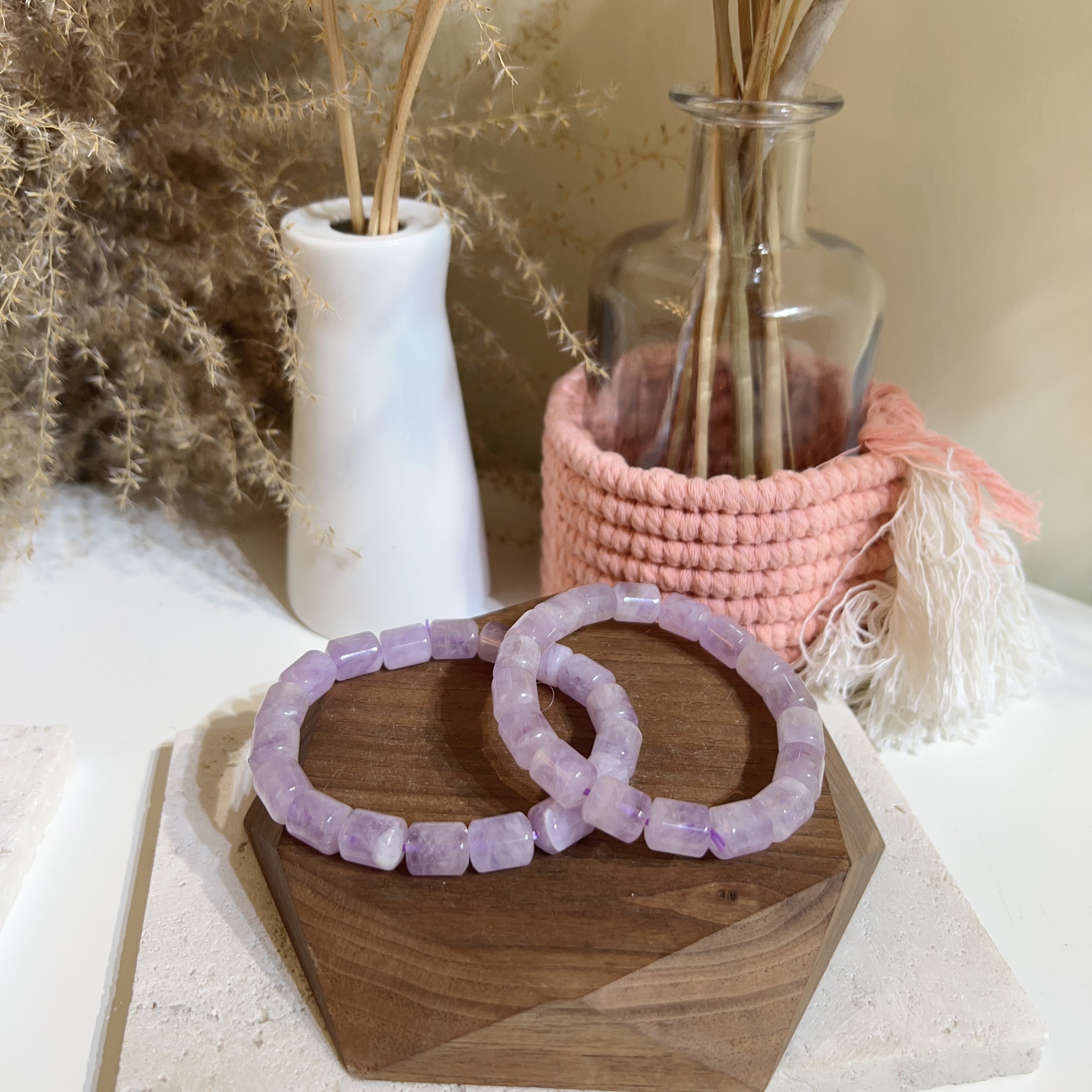 薰衣草紫水晶桶珠手串 8mm