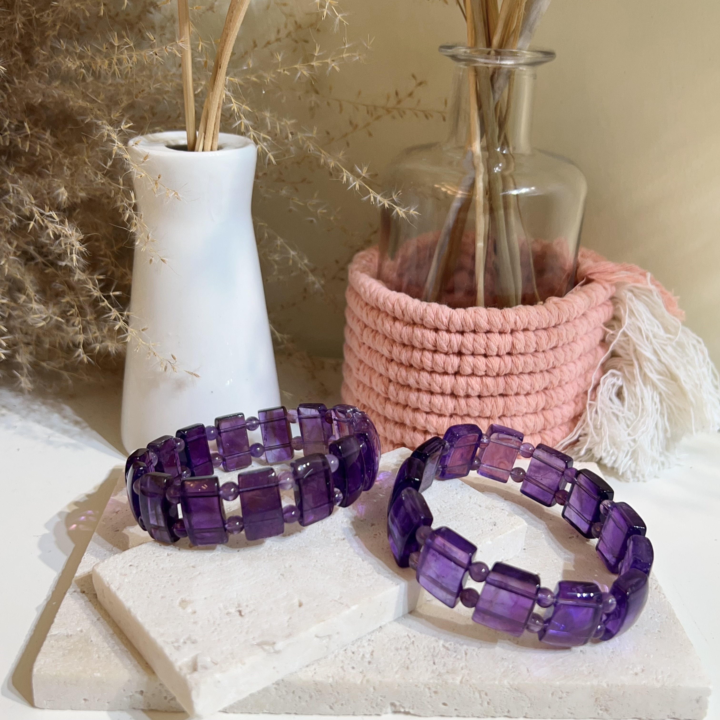 濃色紫水晶隔珠手排 13mm