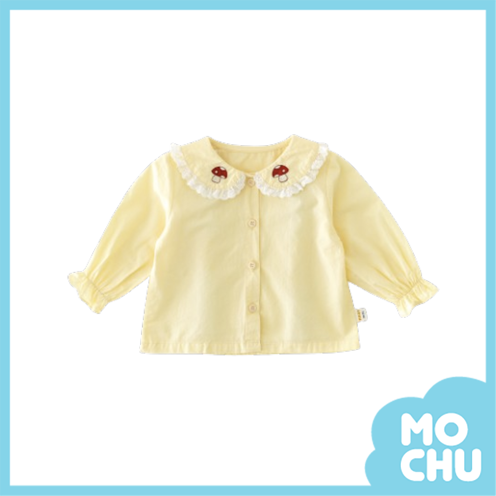 小蘑菇蕾絲娃娃領襯衫