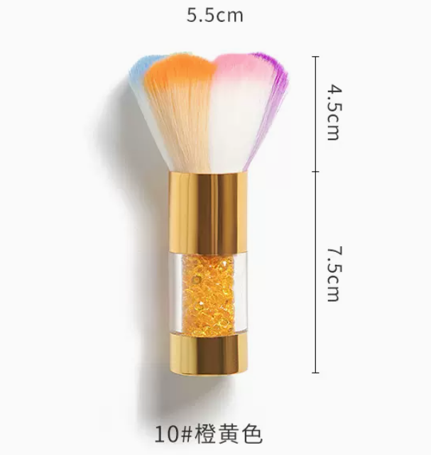 熱推美甲工具 粉塵刷 橙黃色