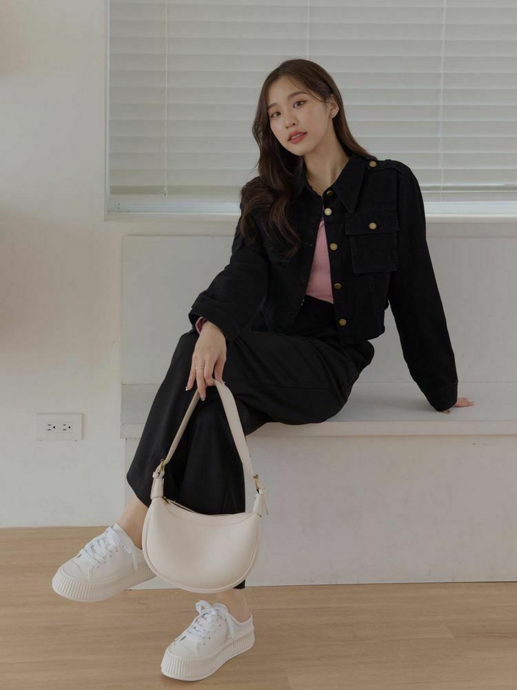 多口袋軟牛仔外套