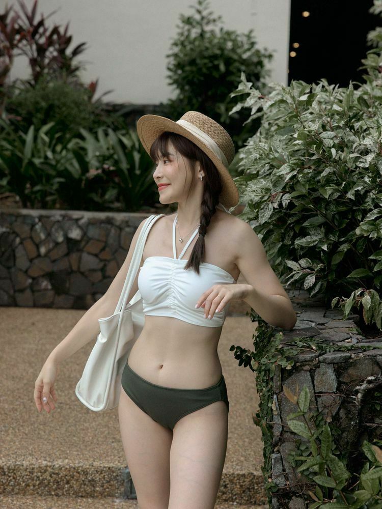 抓皺美背兩件式泳衣