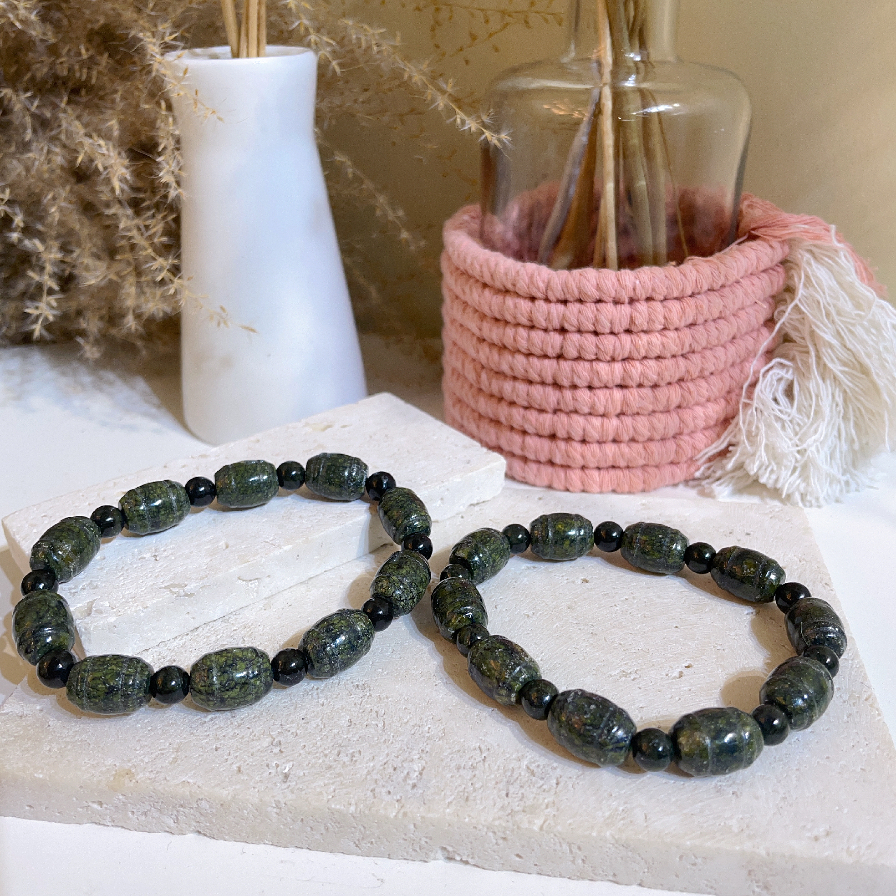 藥王石桶珠手串 9+mm