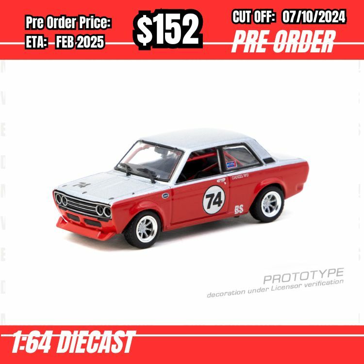 PO-$152 * Tarmac * 1:64 Datsun 510 Trans-Am B-Sedan 2.5 Challenge 2023 Daniel Wu [OD24/09]