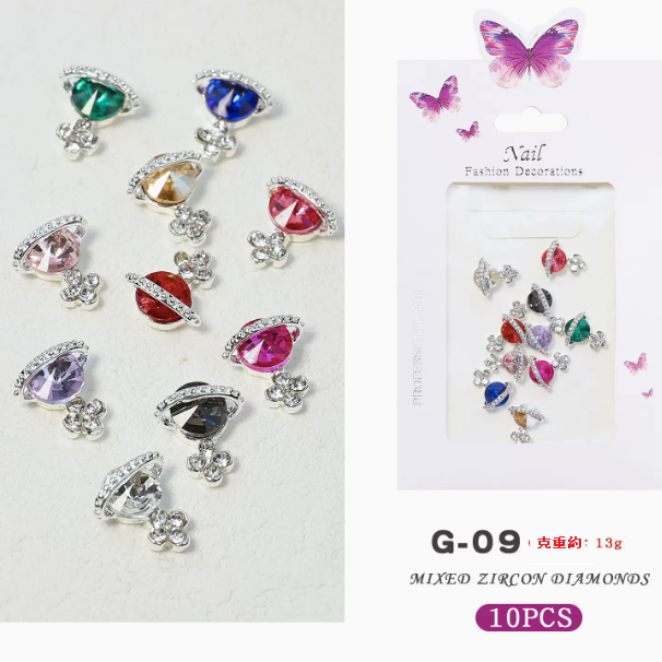 Hot Recommended Nail Art Accessories Alloy Decorative Diamonds Mixed (09)