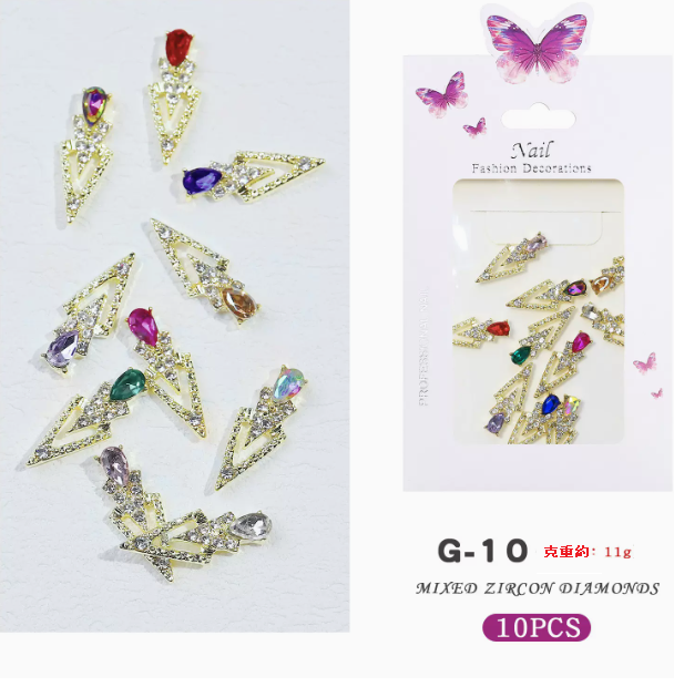 Hot Recommended Nail Art Accessories Alloy Decorative Diamonds Mixed Pack (10)