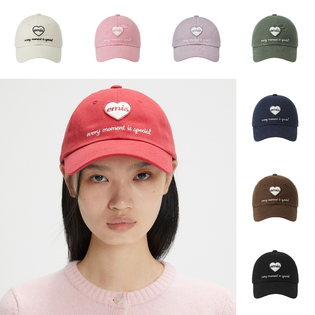 現貨┃emis HEART WAPPEN BALL CAP 愛心 刺繡 老帽