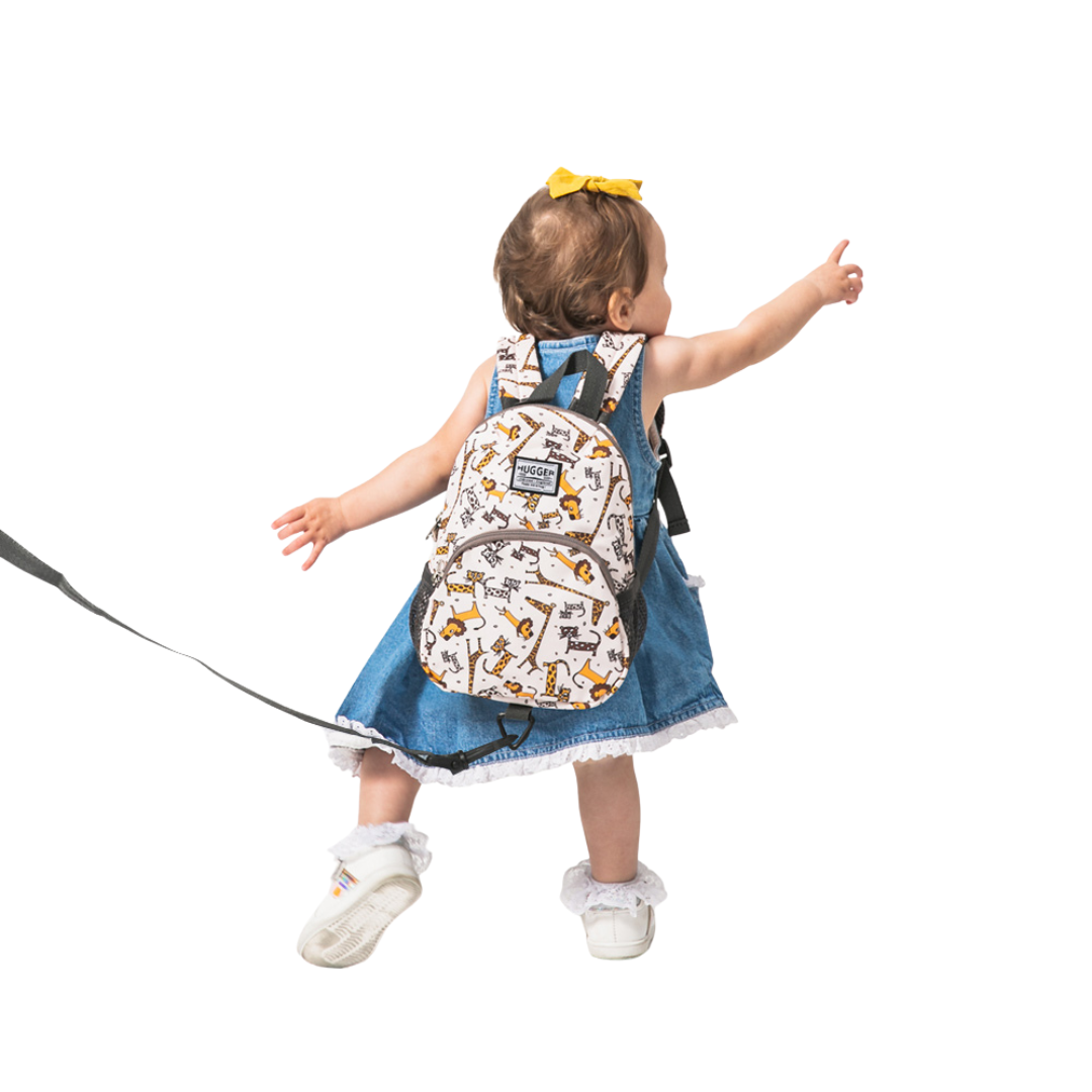 Toddler Backpack With Safety Leash , Safari