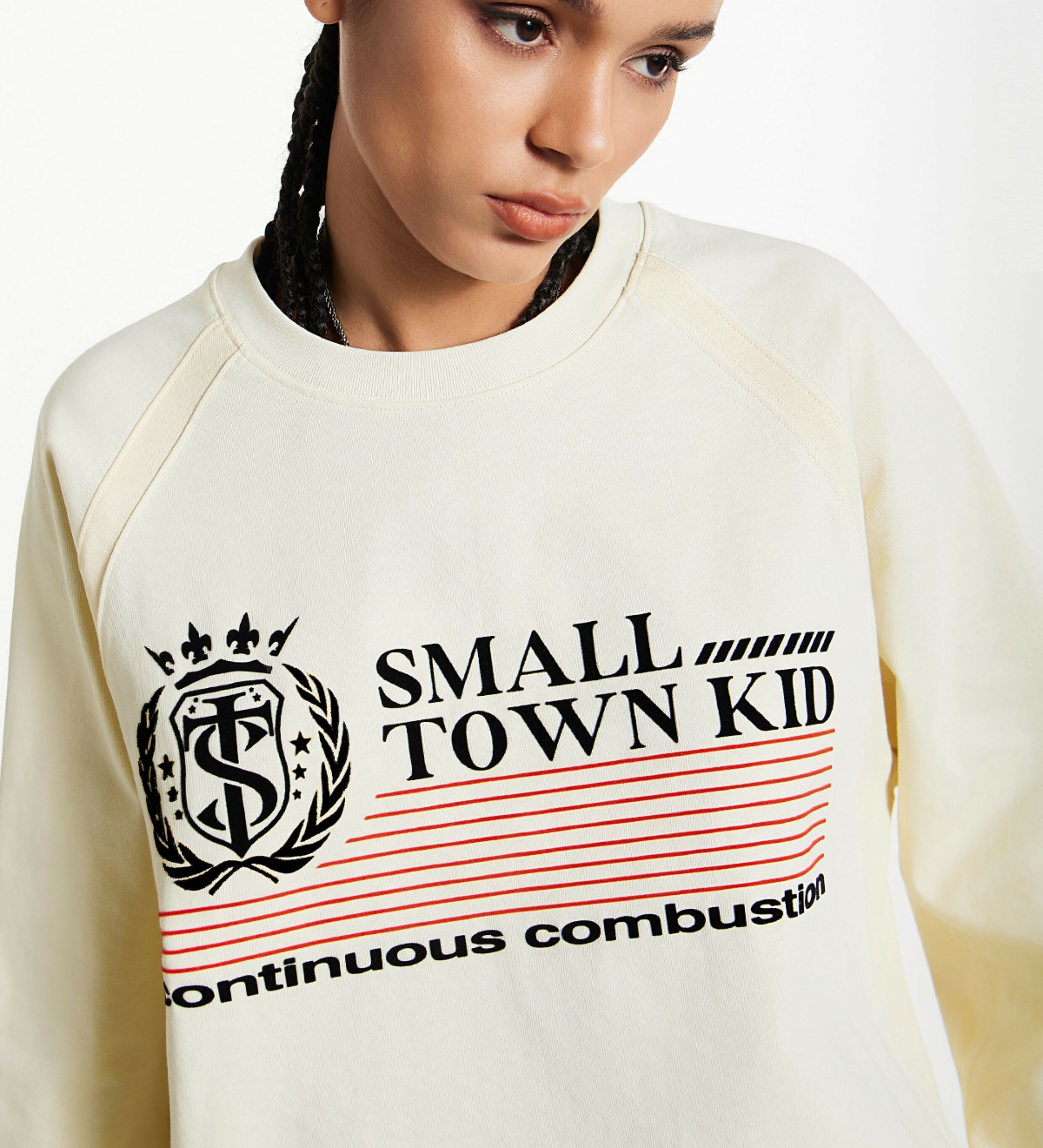 STK SmallTownKid 拼接徽章 長袖 T恤