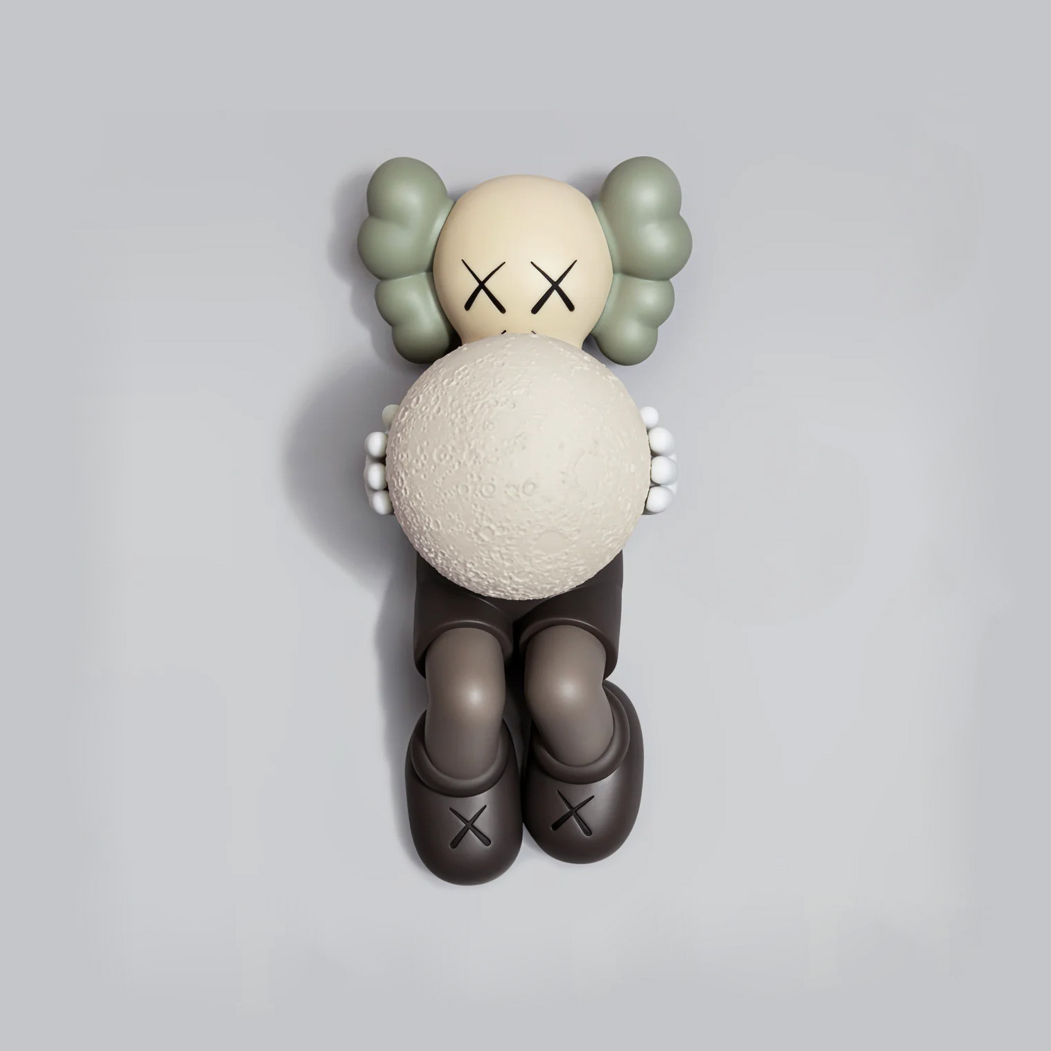 KAWS:HOLIDAY SHANGHAI - FIGURE (BROWN) 上海假期限定 2024 躺姿月亮公仔 螢光 棕色