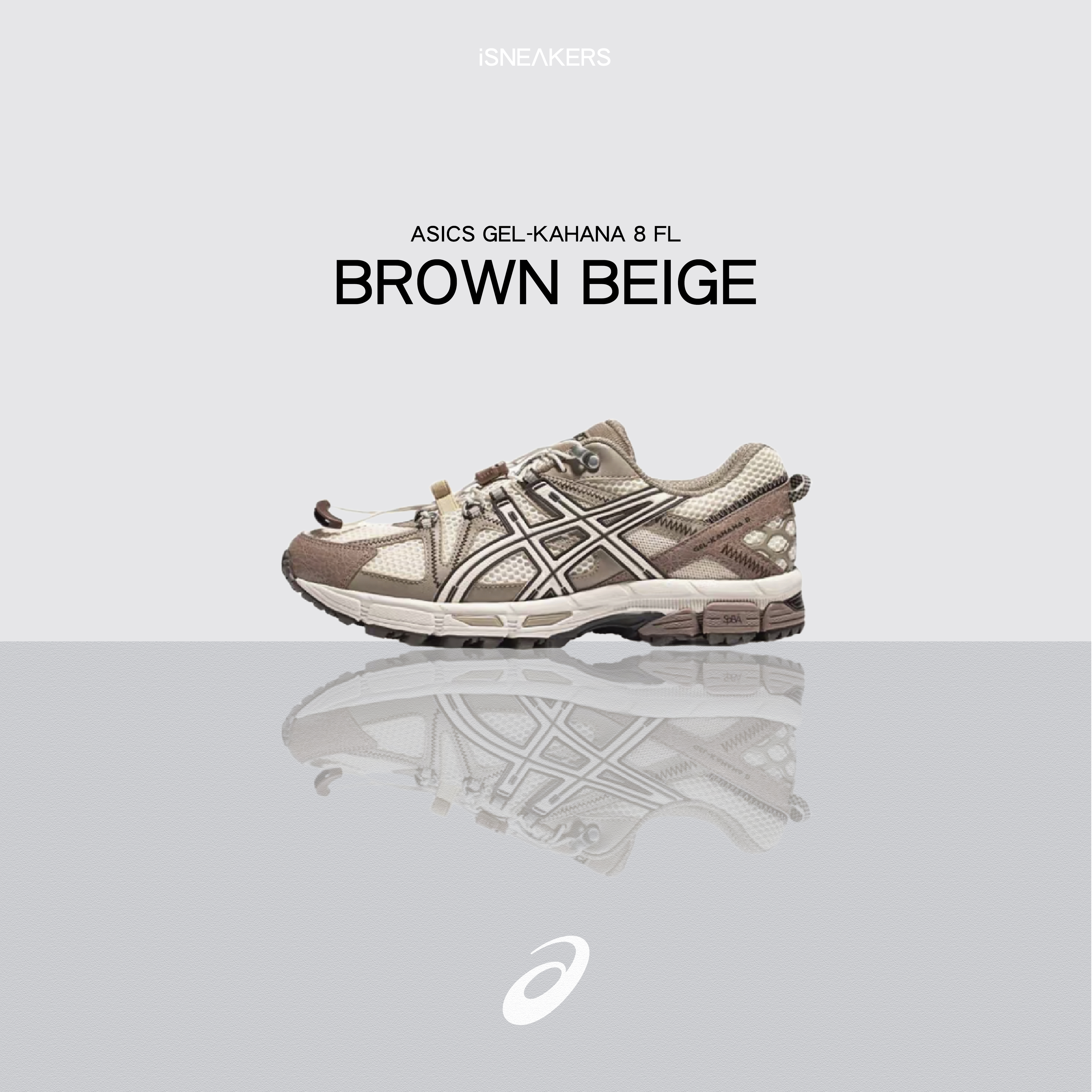 iSNEAKERS｜Asics Gel-Kahana 8 FL 復古機能抽繩 白棕 1011B828-200