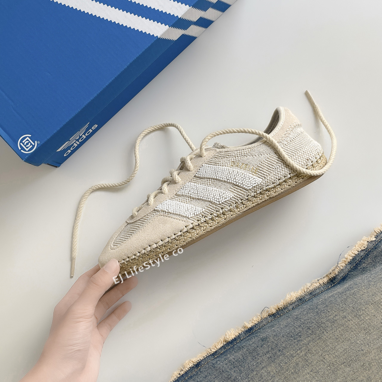 CLOT x ADIDAS ORIGINALS GAZELLE "HALO IVORY" 陳冠希 棉麻 米色 IH3144 / 預購