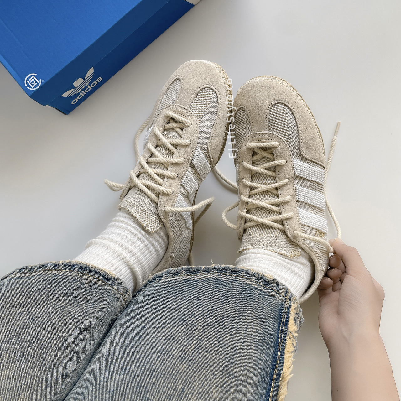 CLOT x ADIDAS ORIGINALS GAZELLE "HALO IVORY" 陳冠希 棉麻 米色 IH3144 / 預購