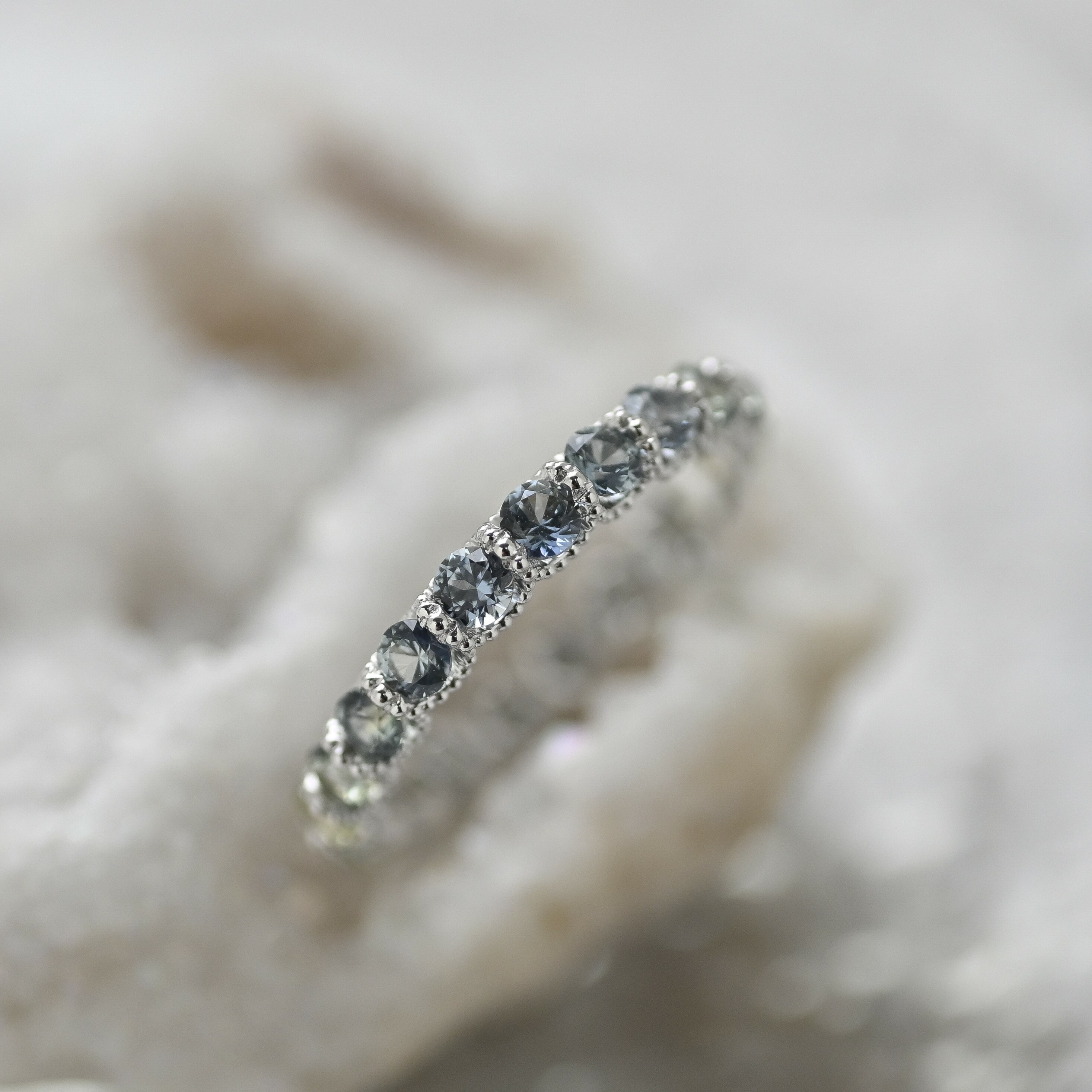 18K Blue Sapphire (Gradient Color) Full Eternity Ring