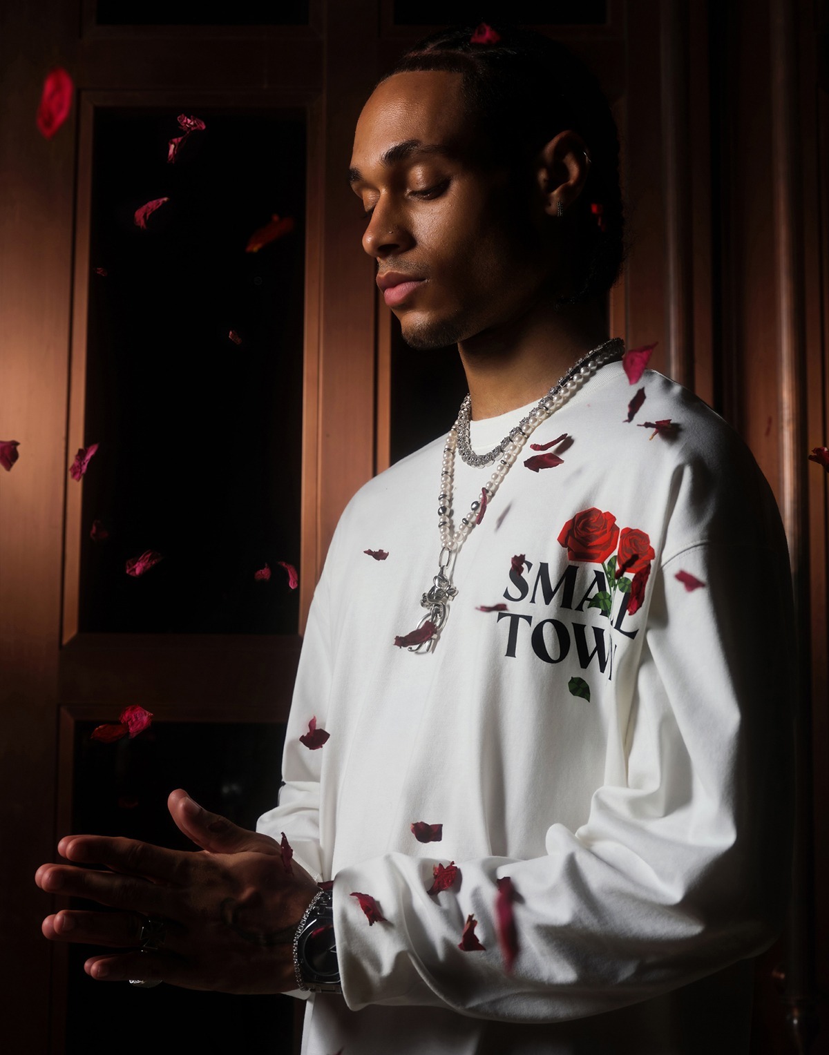 STK SmallTownKid 玫瑰蝴蝶 LOGO 長袖 T恤