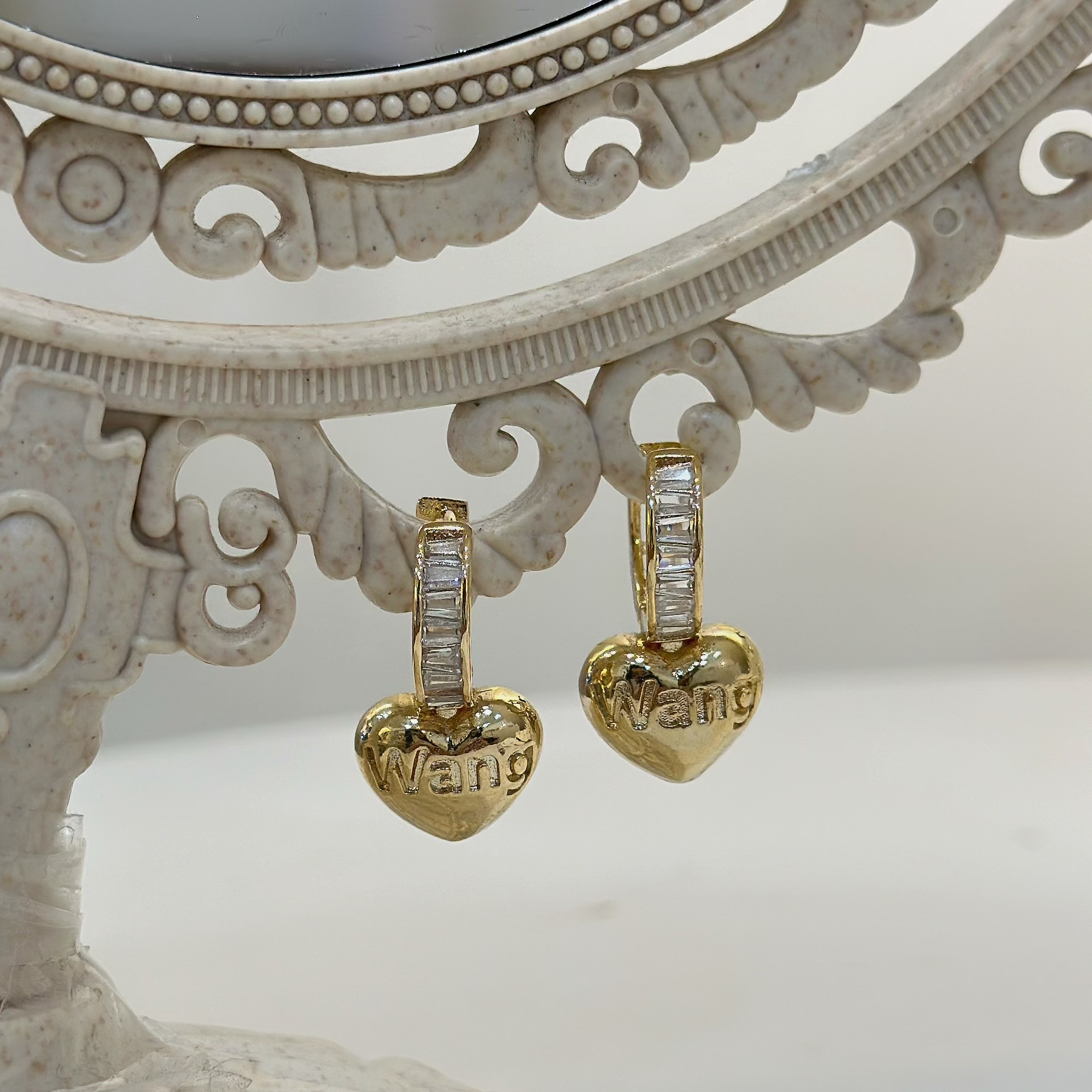 S50鋯石愛心字母易扣