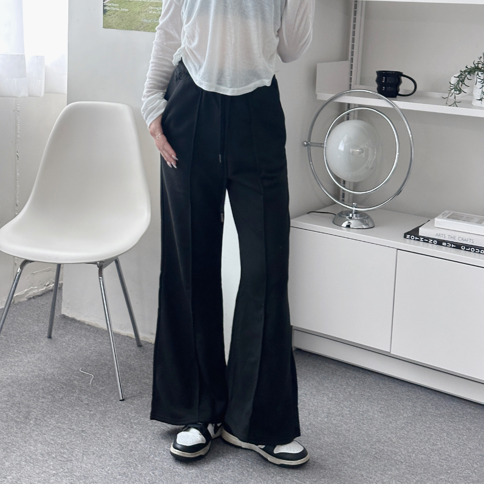 【DOMISS自訂】寬鬆休閒棉質長褲-2色 寬褲 棉褲 (現貨)