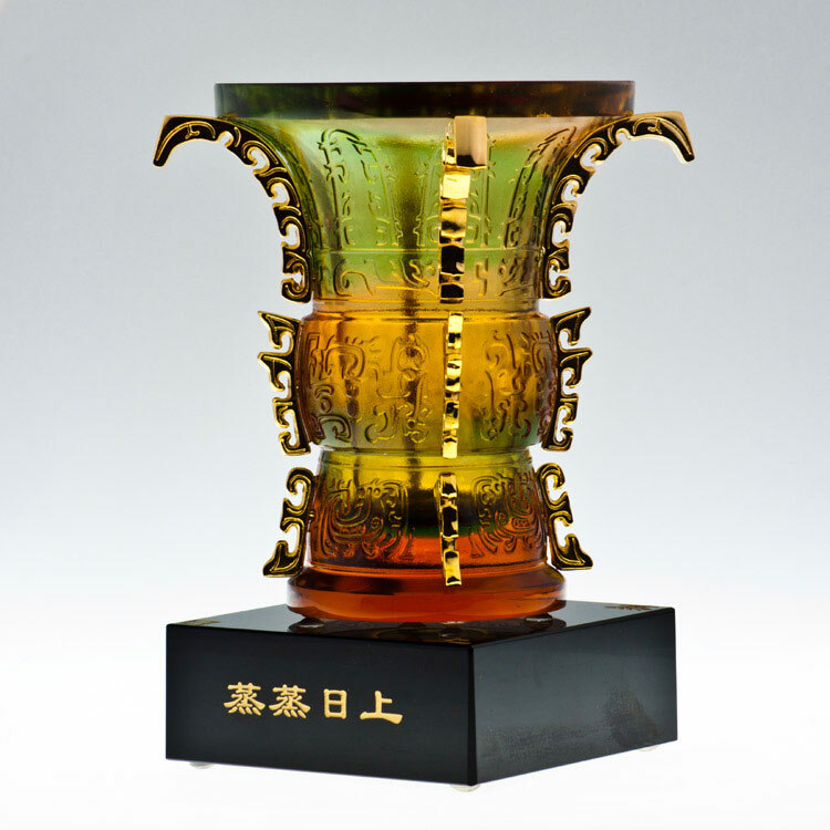 鹿港窯禮品館│居家開運琉璃-擺飾 蒸蒸日上