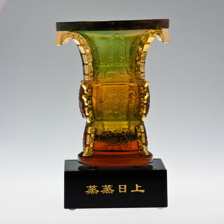 鹿港窯禮品館│居家開運琉璃-擺飾 蒸蒸日上