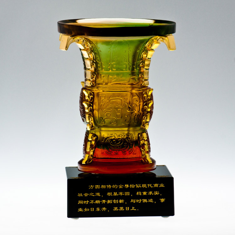 鹿港窯禮品館│居家開運琉璃-擺飾 蒸蒸日上