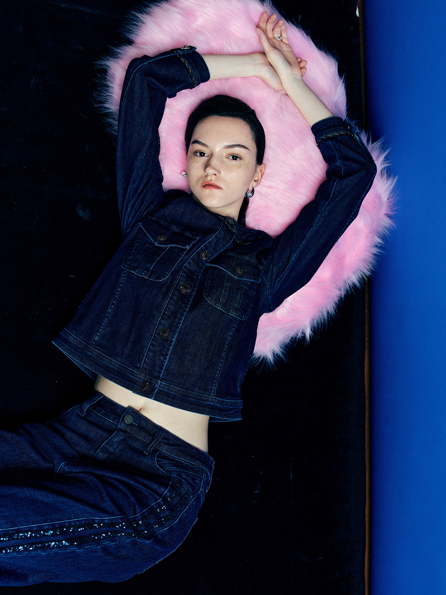 mi-tu 閃石鈕扣牛仔洗水外套