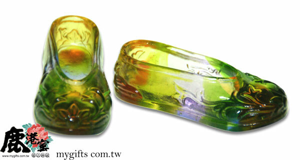 鹿港窯禮品館│居家開運琉璃小擺飾 繡花鞋