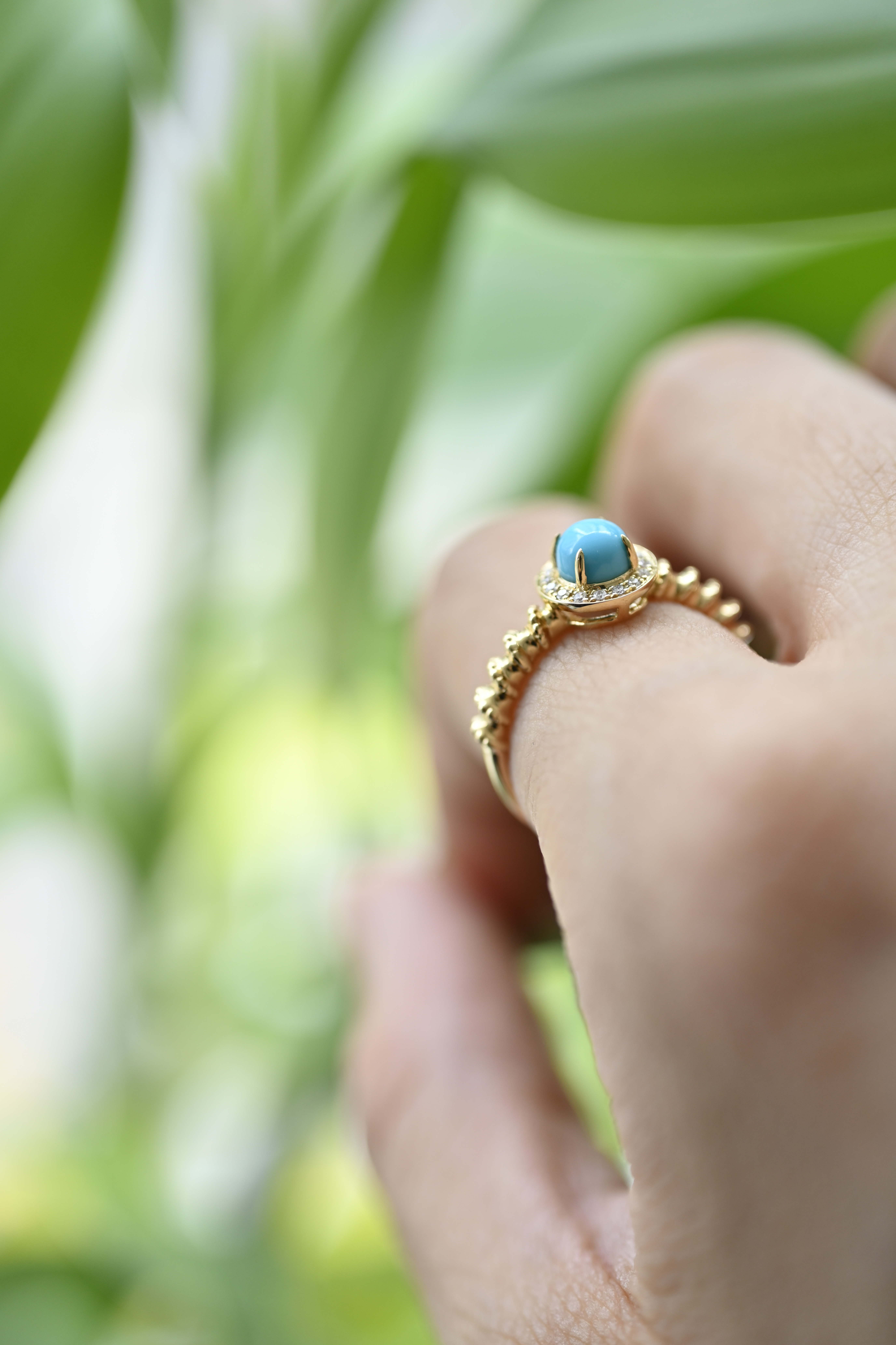 18K Turquoise & Diamond Ring