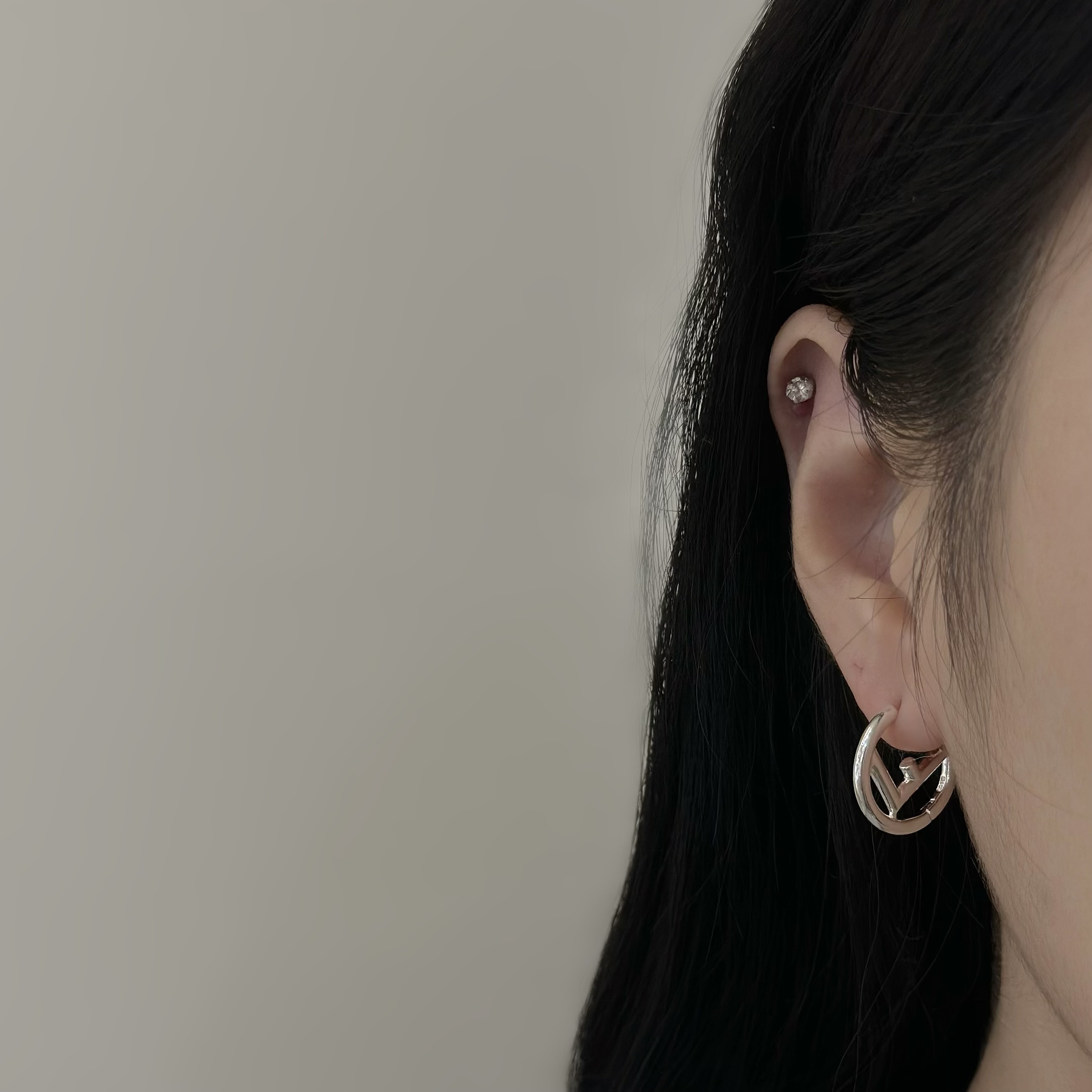 Z12字母圓圈純銀易扣