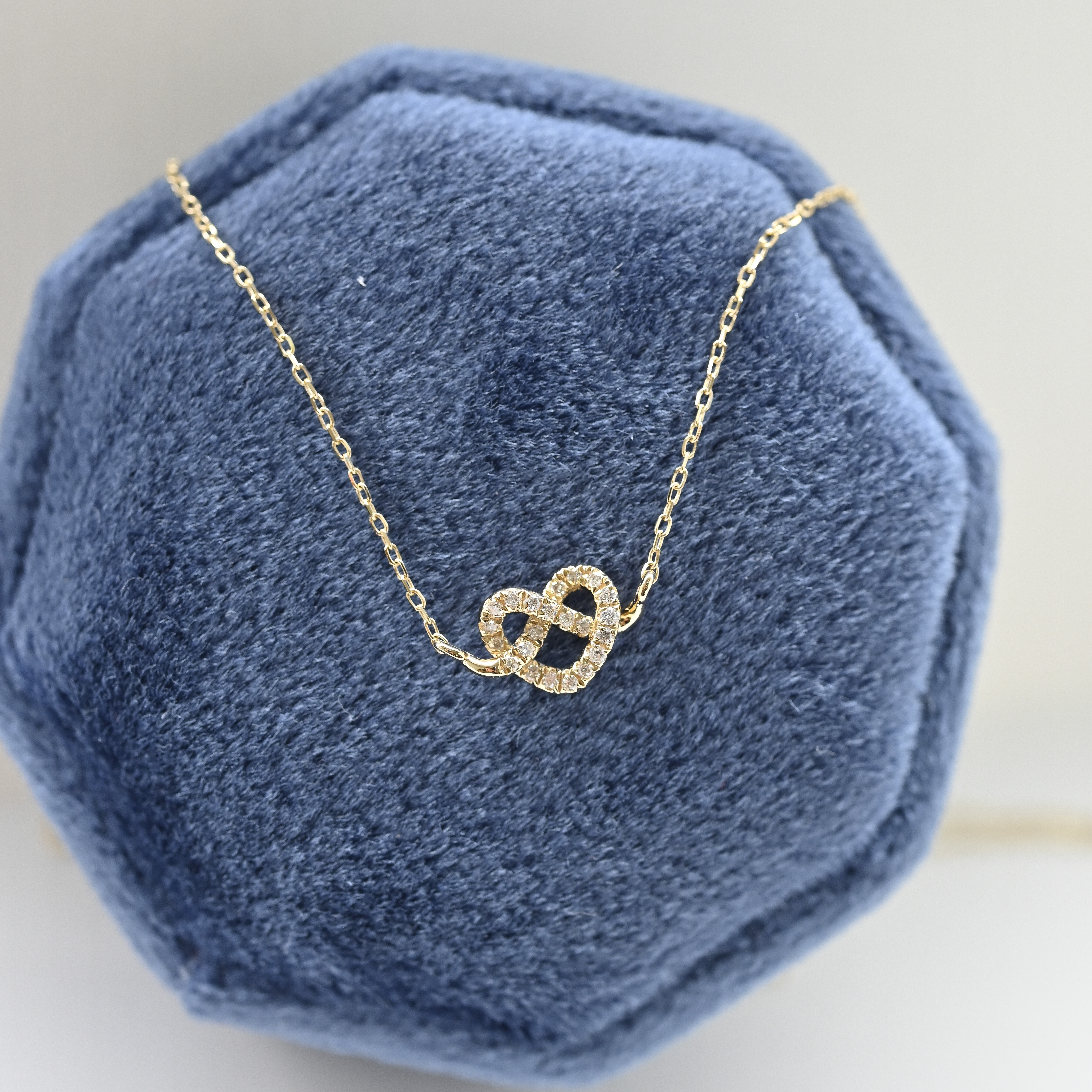 18K Brezel Diamond Necklace