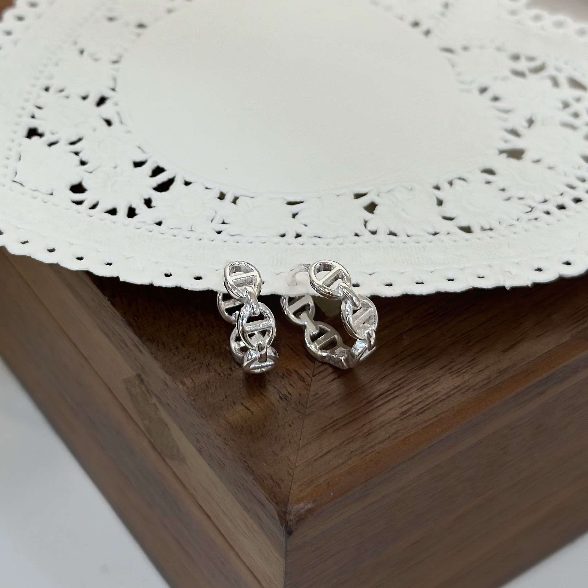 素面豬鼻純銀易扣