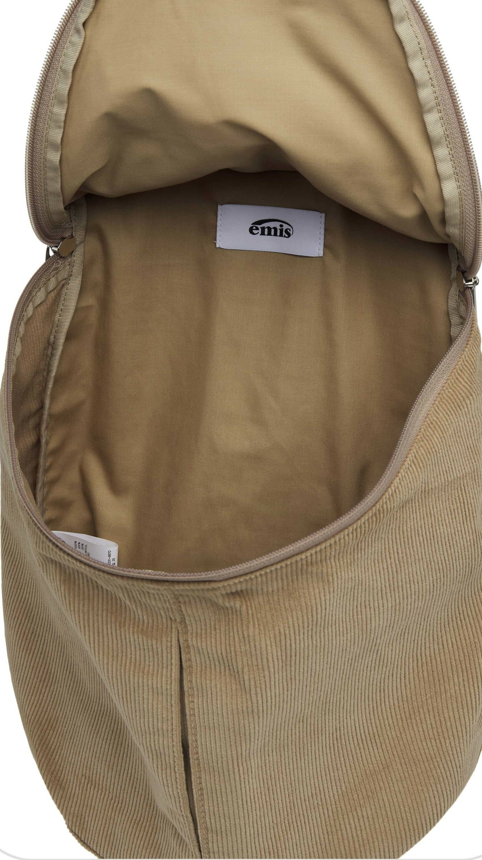 [EMIS] CORDUROY ZIP AROUND バックパック★新作・24AW★韓国★ EMIS] CORDUROY ZIP AROUND BACKPACK - BEIGE (後背包)