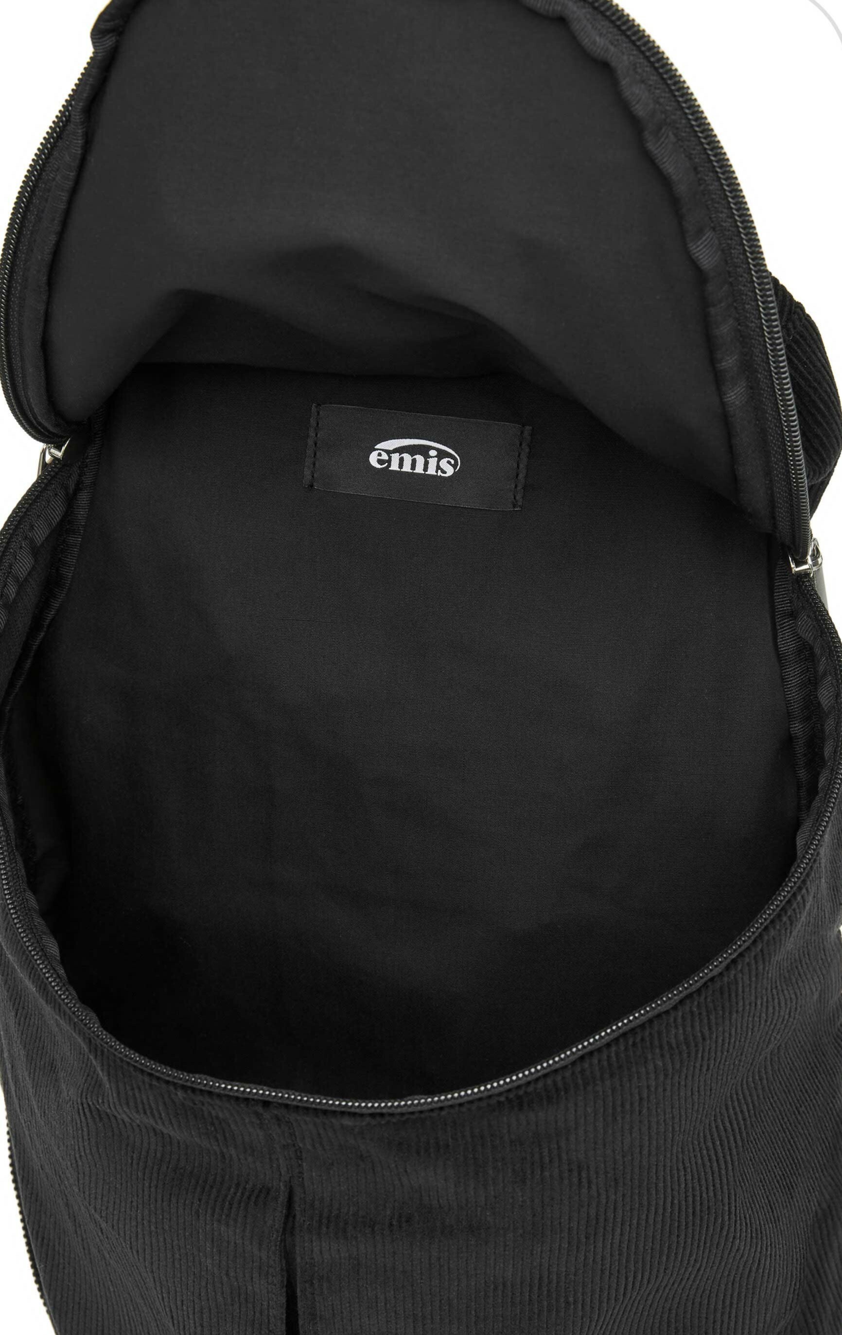 EMIS] CORDUROY ZIP AROUND BACKPACK - BLACK (後背包)