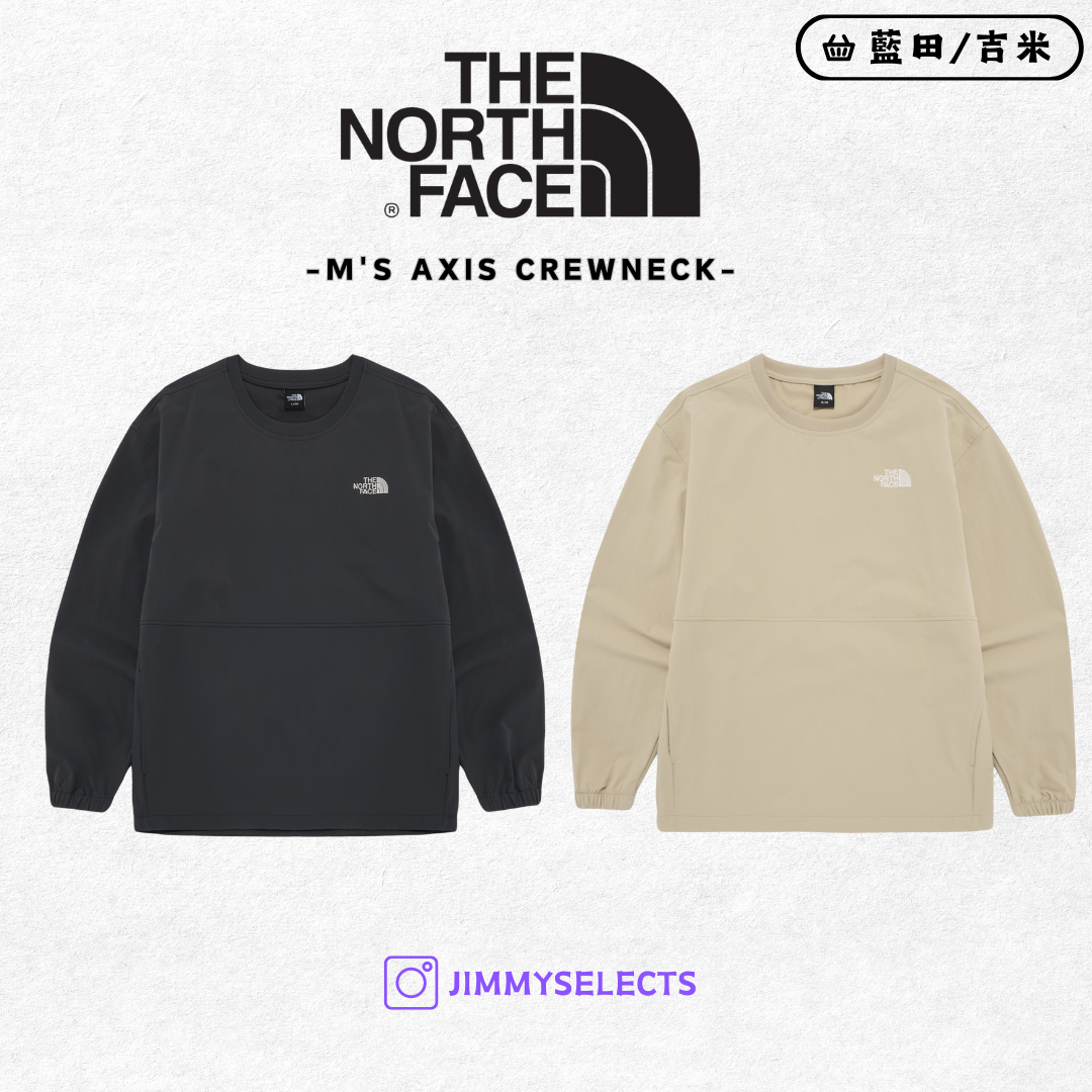 【代購】THE NORTH FACE 北臉 男 AXIS CREWNECK 尼龍 大學T 長袖 NM5MQ51