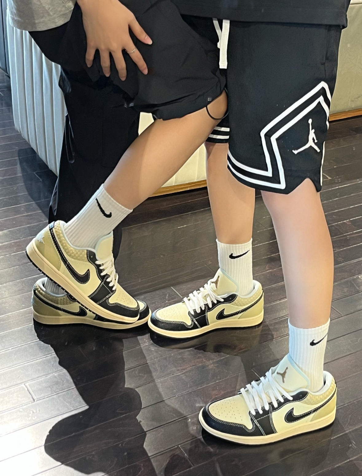 Nike Air Jordan 1 Low 椰奶色編織 黑色 外縫線 男款 HQ3437-101/預購