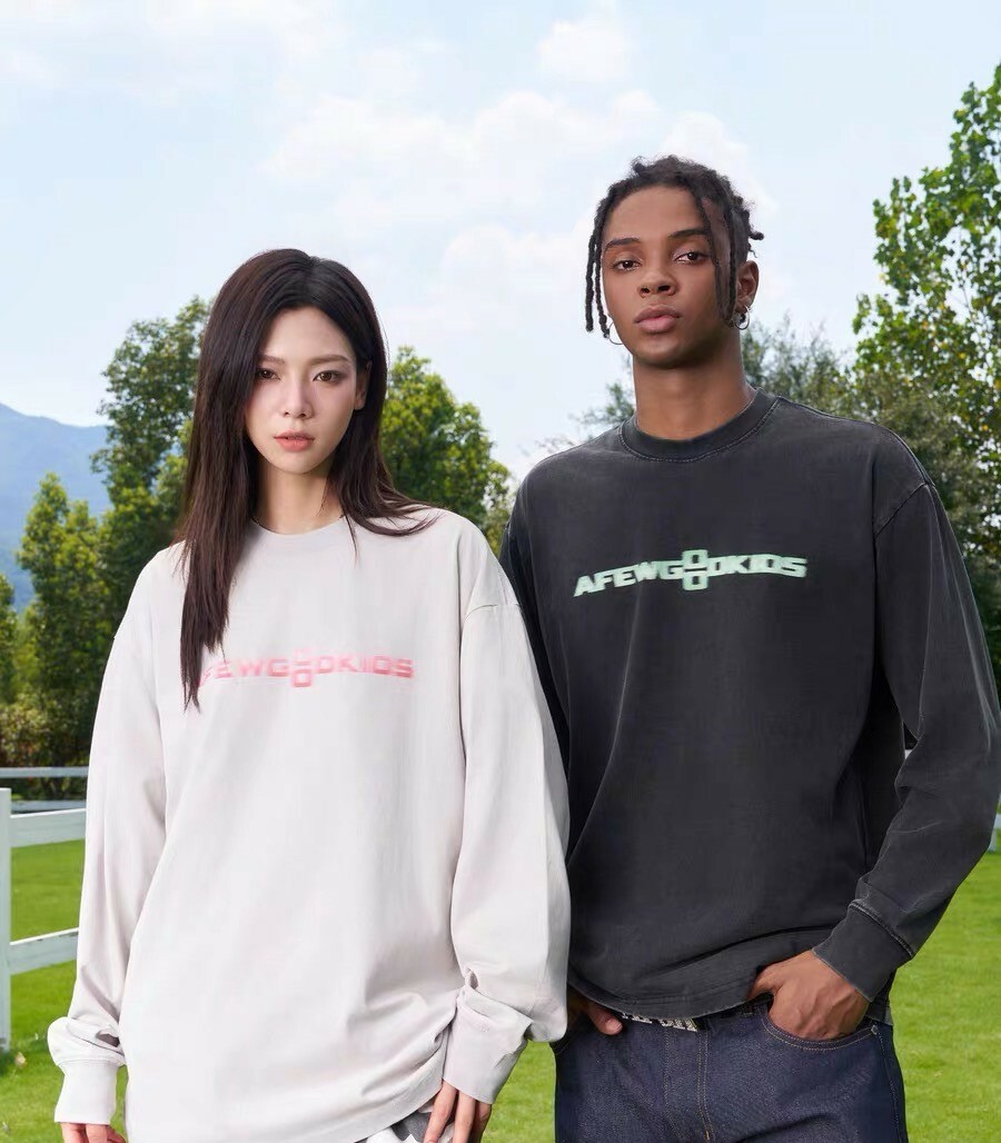 AFGK 美式漸層模糊水洗 長袖T A FEW GOOD KIDS
