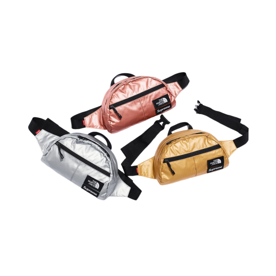 【NICE 歐美日韓代購】24SS SUPREME X THE NORTH FACE 潮流精品🔥聯名款金屬色時尚腰包 包包